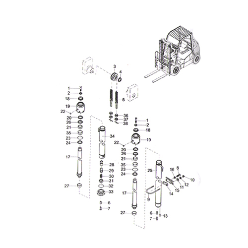 heli forklift lift cylinder parts