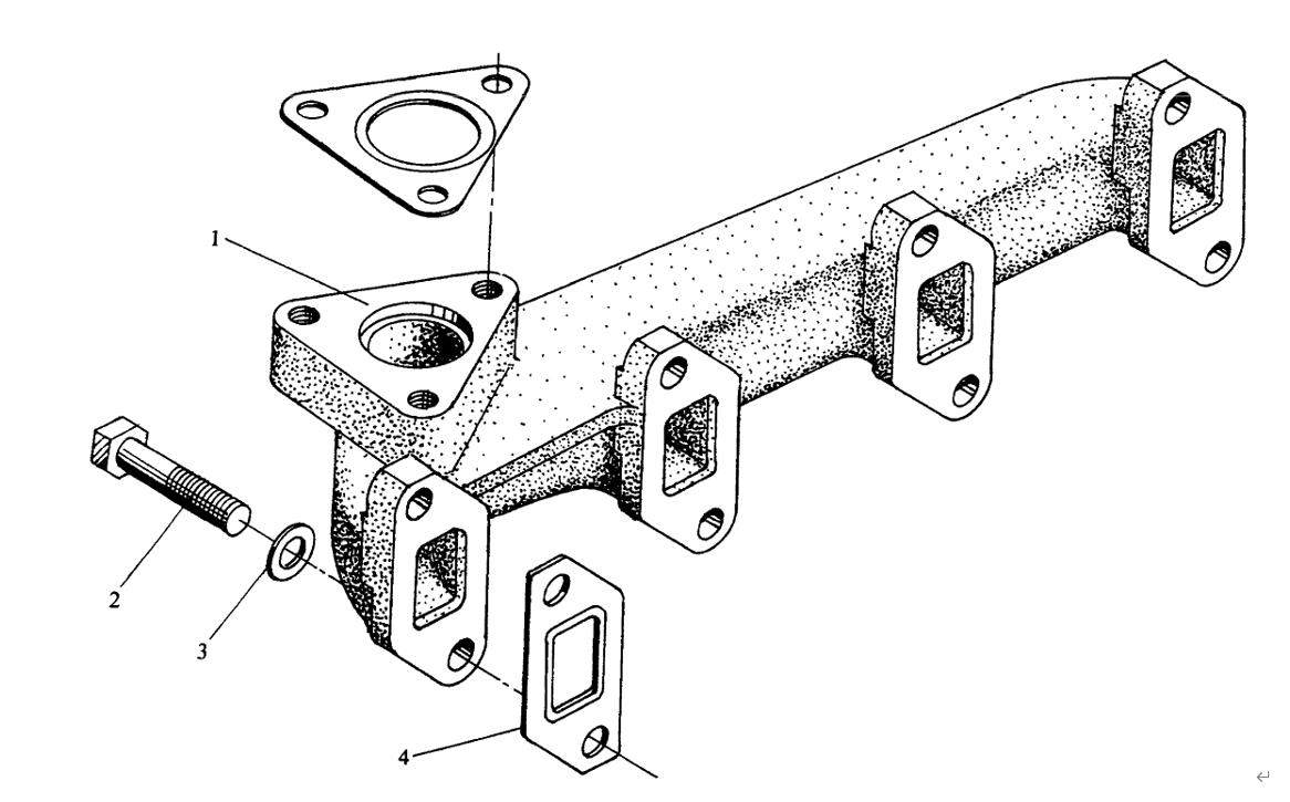 YTO engine Exhaust Tube Assembly (Ⅱ)