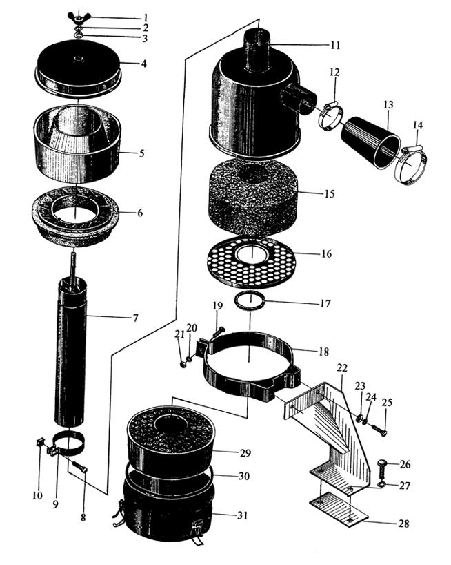 YTO engine Oil Bath Air Cleaner Installation Assembly (Ⅱ)