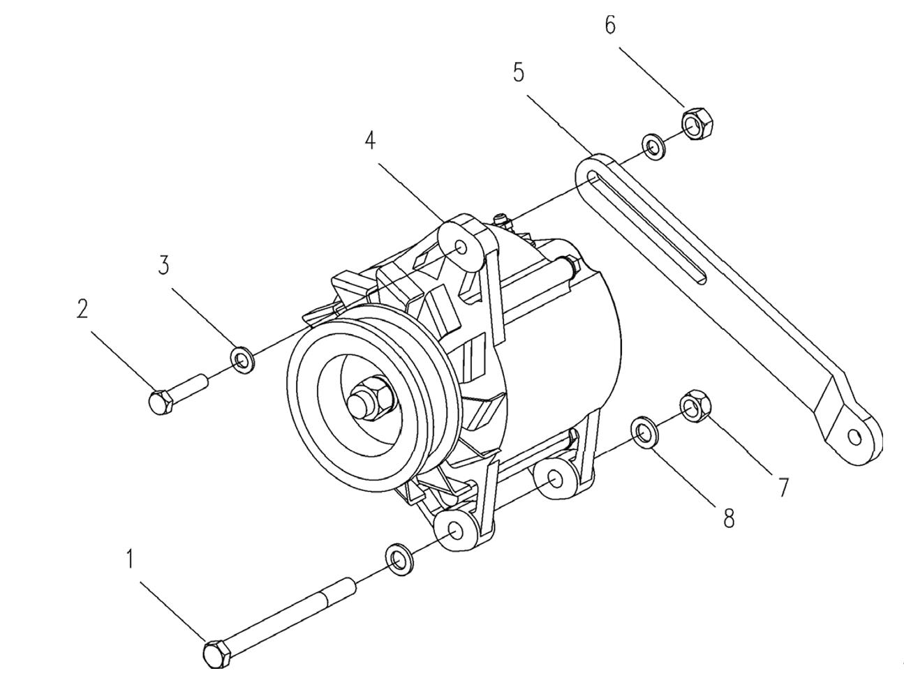 YTO-engine-Alternator-and-Bracket-Assembly