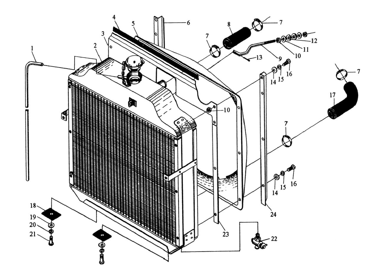 YTO-engine-Radiator-Installation-Assembly